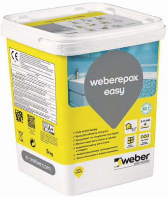 Mortier-colle Weberepox Easy beige crème 5 Kg WEBER