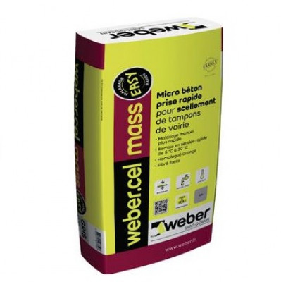 Micro-béton Weber.Cel mass noir NF Easy 25 Kg WEBER