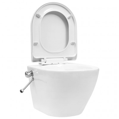 Toilette murale sans bord à fonction de bidet céramique blanc 02_0003574