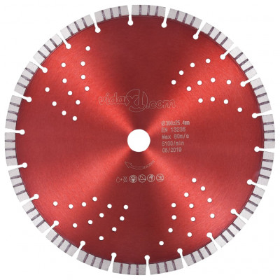 Disque de coupe diamanté avec turbo et trous lame de scie disque de meuleuse machine de meuleuse scie à table machine à tronçonner acier 300 mm 02_0003730