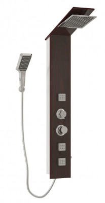 Système de panneau de douche verre salle de bain intérieur 127 cm marron 02_0003122