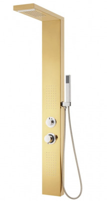 Système de panneau de douche salle de bain acier inoxydable 130 cm doré 02_0003110
