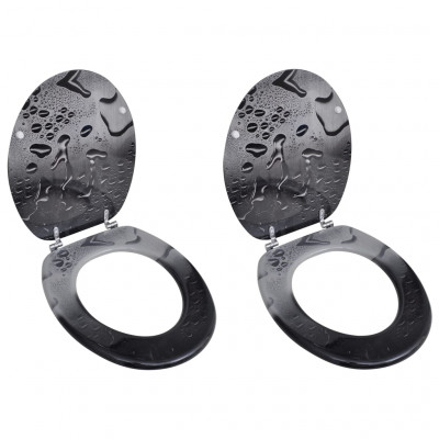 Lot de deux sièges abattants WC avec couvercles MDF goutte d'eau 02_0002952