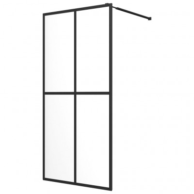 Écran de douche verre trempé transparent 140 x 195 cm acier inoxydable noir 02_0003085