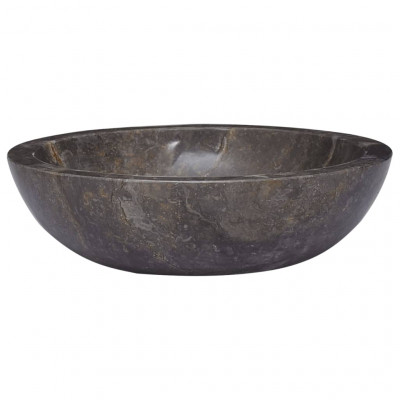 Lavabo de salle d'eau vasque à poser de toilette lave-mains de salle de bain lavabo de salle d'eau maison intérieur gris diamètre 40 x 12 cm marbre 02_0002801