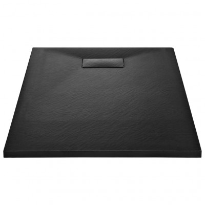 Bac de douche receveur de douche rectangulaire salle de bain maison intérieur trou de drain standard de 9 cm smc 100 x 80 cm noir 02_0003452