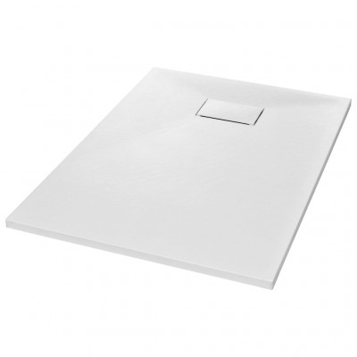 Bac de douche receveur de douche rectangulaire salle de bain maison intérieur trou de drain standard de 9 cm SMC 100 x 70 cm blanc 02_0003444