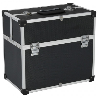 Boîte à outils valise à outils mallette à outils trolley à outils caisse à outils rangement stockage fichiers 38 cm noir 02_0003216