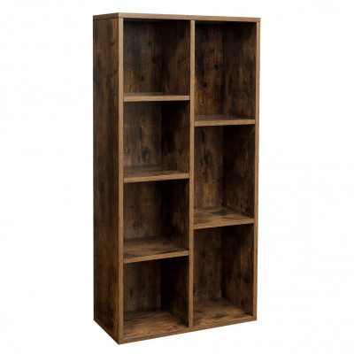 bibliothèque à 7 compartiments étagère à 7 cubes ouverts rangement pour salon et bureau 50 x 24 x 106 cm style industriel marron rustique 12_0002820