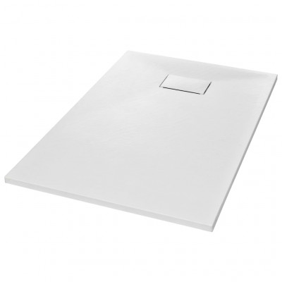 Bac de douche receveur de douche rectangulaire salle de bain maison intérieur trou de drain standard de 9 cm SMC 120 x 70 cm blanc 02_0003446