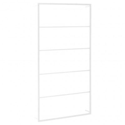 Porte-serviette support mural support de stockage de salle de bain cintre à serviettes maison intérieur blanc 116 cm acier 02_0001641