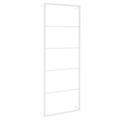 Porte-serviette support mural support de stockage de salle de bain cintre à serviettes maison intérieur 115 cm acier blanc 02_0001640