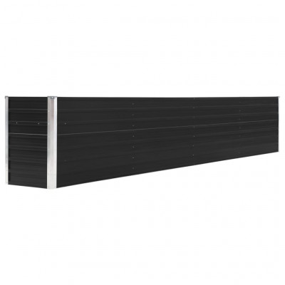 Jardinière lit surélevé plantes fleurs jardin acier galvanisé 320 x 40 x 45 cm anthracite 02_0001107