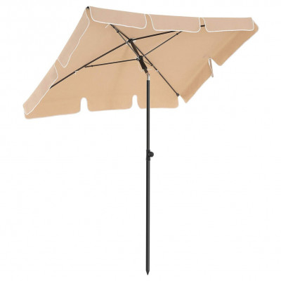 Parasol de balcon rectangulaire 1,8 x 1,25 m protection UPF 50+ ombrelle toile avec revêtement en PA sac de transport terrasse jardin sans socle taupe 12_0001762