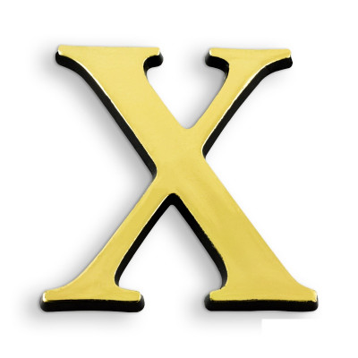Caractère autocollant lettre X or hauteur 40 mm NOVAP
