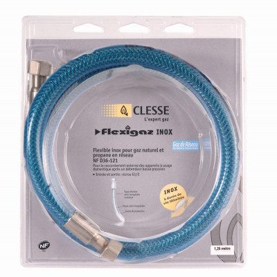 Flexible inox gaz naturel 1/2 1 m25 CLESSE INDUSTRIES
