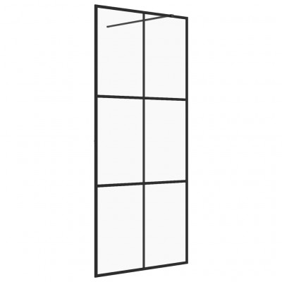 Paroi de douche avec verre cloison de baignoire accessoire de salle de bain cloison de douche maison intérieur ESG transparent 80 x 195 cm noir 02_0002144