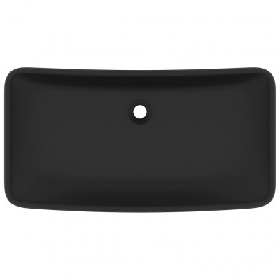 Lavabo de luxe rectangulaire vasque à poser de toilette lave-mains de salle de bain salle cosmétique maison 71 x 38 cm céramique noir mat 02_0002706
