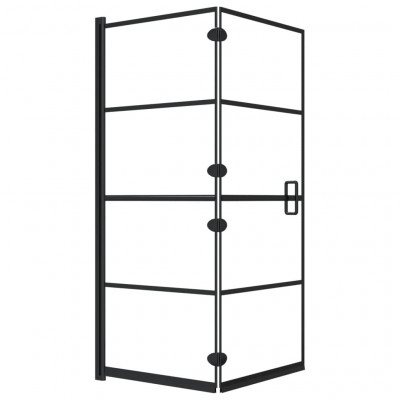 Cabine de douche pliable paroi de baignoire paroi de douche cabine de baignoire salle de bain maison intérieur ESG 120 x 140 cm noir 02_0002018