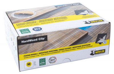 Fixations invisibles terrasse bois Padouk HardWood clip Classic M 5 mm kit de 11 M2 - 185 fixations + 200 vis inox A2 Spax
