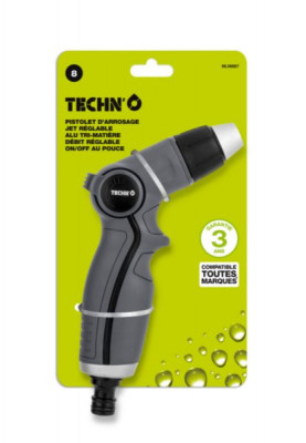 Pistolet d'arrosage avec jet droit réglable TECHNO