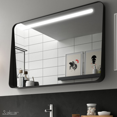 Miroir Apolo Led noir mat 80 x 70 cm SALGAR