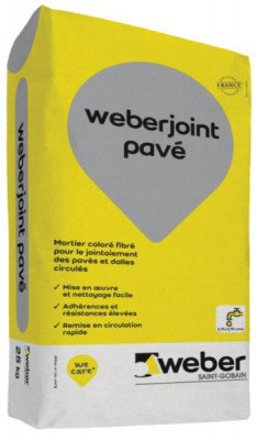Mortier weber joint pavé gris ciment sac de 25 kg 