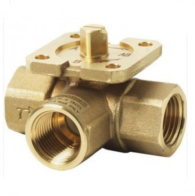 Vanne à boisseau sphérique 3 voies pression nominale 40 diamètre nominal 15 KVS 1,6 SIEMENS