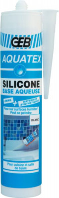Mastic silicone Aquatex blanc cartouche de 310 ml GEB