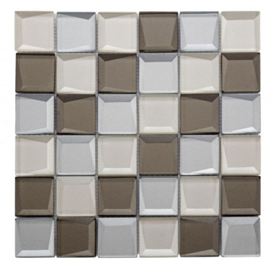 Carrelage mural Verre Arte Home Kota mix beige mosaïque 4 x 4 cm 29 x 29 cm ARTE HOME