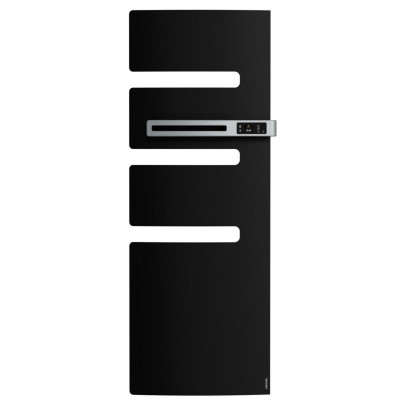 Radiateur sèche-serviettes électrique Serenis digital mât droite sans ventilo 750 W 3CS noir ATLANTIC