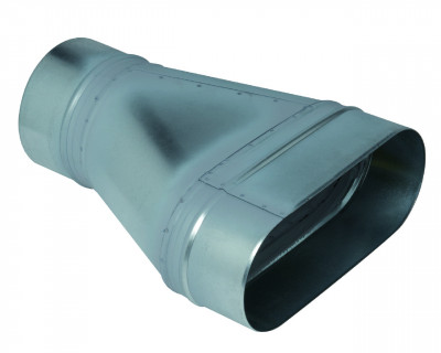 Réduction oblongue cylindrique tangentielle sur plat galvanisé Roctp 410 x 165 mm diamètre 315 mm ALDES