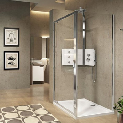 Paroi de douche Lunes 2.0 panneau fixe 78 extensible 78-84 cm verre trempé transparent silver NOVELLINI
