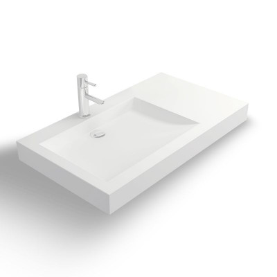Vasque suspendu rectangulaire solide surface 80 cm NOVEAQUA