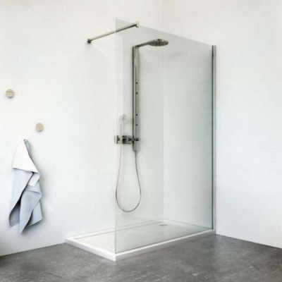 Paroi de douche Equi EI TWF 10020 VPE argent poli verre clair clean ROTH