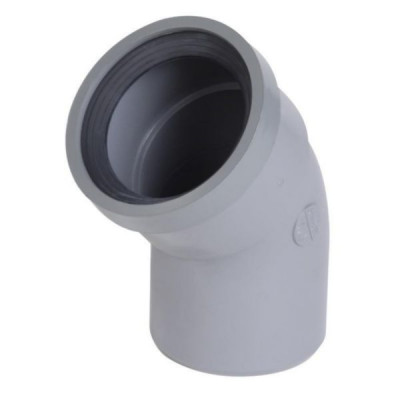 Coude 45° à joint Système J PVC mâle-femelle diamètre 75 mm NICOLL