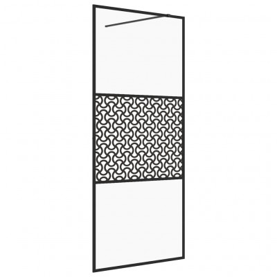 Paroi de douche avec verre cloison de baignoire accessoire de salle de bain cloison de douche maison intérieur ESG transparent 115 x 195 cm noir 02_0002152