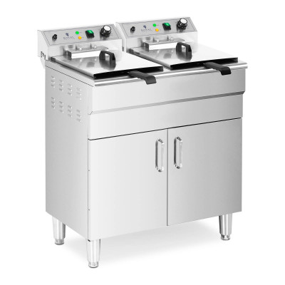 Friteuse électrique double 26 litres 10 000 watts robinet zone froide armoire professionnel acier inoxydable 14_0003983