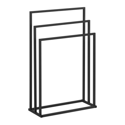 Porte-serviette sur pied en acier 3 barres (3 barres, largeur 55 cm, capacité de 6 kg, gris foncé) 14_0004420