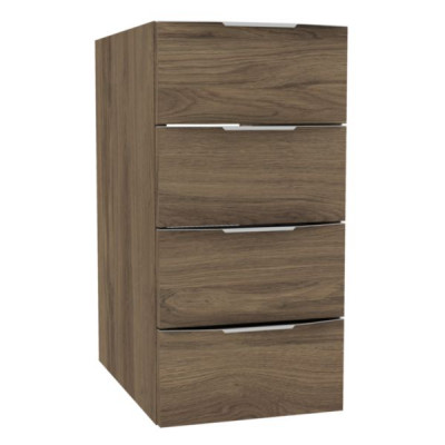 Module sous-vasque Plénitude 4 tiroirs pour meuble 2 tiroirs chêne noisette Longueur 30 cm profondeur 46 cm 