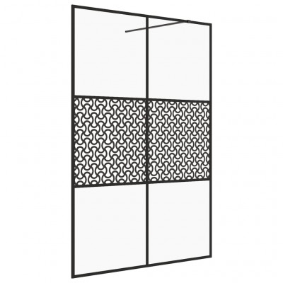 Paroi de douche avec verre cloison de baignoire accessoire de salle de bain cloison de douche maison intérieur ESG transparent 140 x 195 cm noir 02_0002153