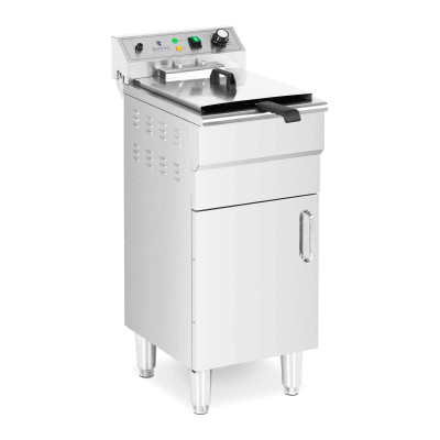 Friteuse électrique 13 litres 5 000 watts robinet de vidange zone froide sur armoire professionnelle acier inoxydable 14_0003985