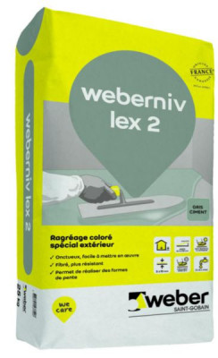 Ragréage coloré spécial extérieur Weber Niv Lex 2 gris béton 25 Kg WEBER