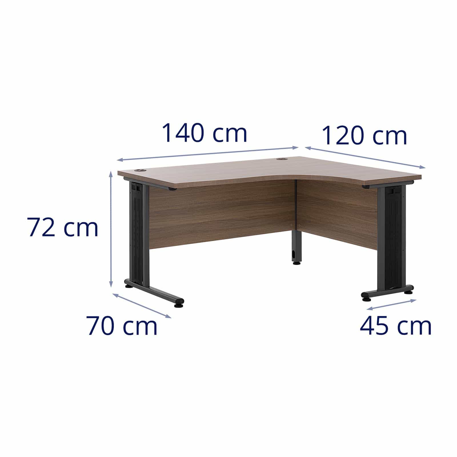 Bureau d'angle en Forme de L, Table Informatique avec Étagères 130 x 130 x 74 cm, Blanc - Gamm vert