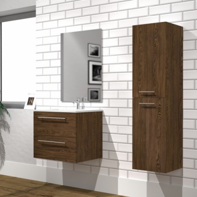 Meuble NEPTUNE Héritage Chêne 60 cm - Miroir Slim