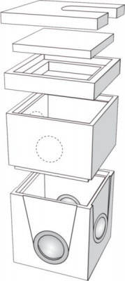 Regard EP Terso avec 3 opercules 50 x 50 x 30 cm SOBEMO
