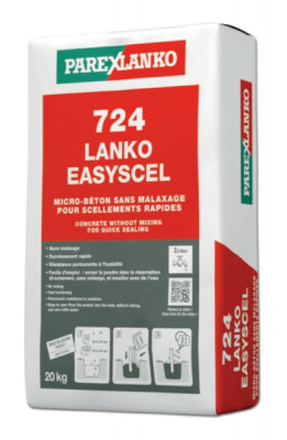Micro-béton Lanko Easyscel 724 pour scellement de poteau sac de 20 Kg PAREXLANKO