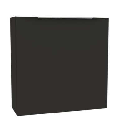 Lave mains Plénitude longueur 55 cm avec rangement tablette latéral profondeur 22 cm Noir mat version gauche
