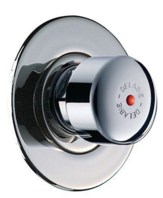 Robinet temporisé Tempostop de douche 30 s sous rosace pour panneau de 2 mm 20 x 27 mm DELABIE