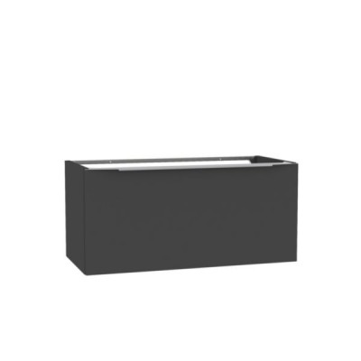 Meuble sous-vasque Plénitude 1 tiroir gris caviar 80 x 38 cm 